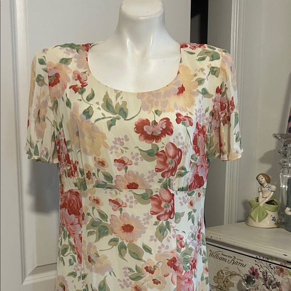 Talbots Cream Floral Maxi Dress - Picture 2 of 8